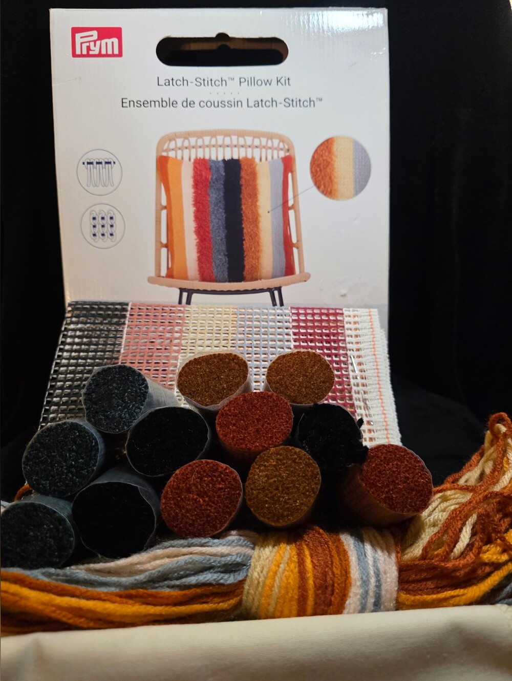 Latch-Stitch Pillow Kit - Multicolor (Orange, Rust, Gray, Cream, Black)